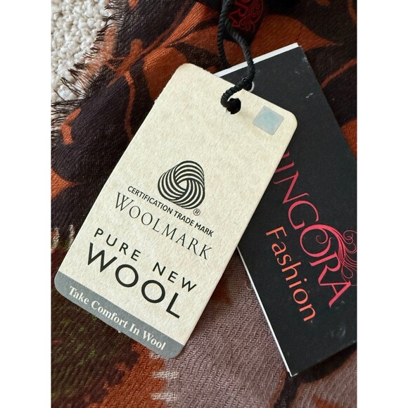 NWT Shingora Scarf Pure New Wool Woolmark India 78'x28" Bohemian Patchwork - Picture 5 of 6